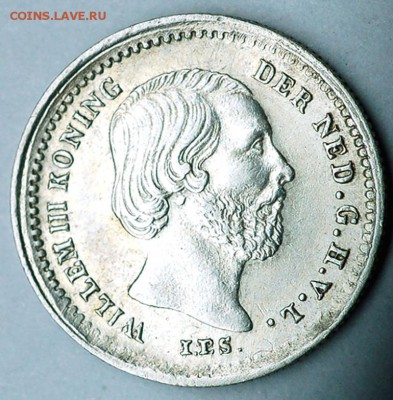 Нидерланды_5 центов 1850. Отличное серебро; до 19.11_22.02мс - 6913
