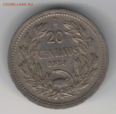 Чили 20 сентаво 1938 Кондор до 24.11.14 в 22.00мск (А318) - 4-ч38а