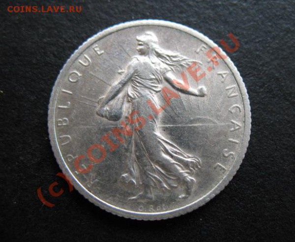 серебро, Франция, 1916 г, 1 фр, до 04.05 в 22-30 мск - фр 1916-1а