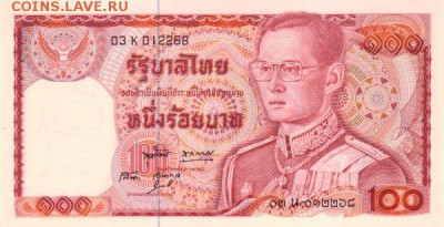 Слоны на банкнотах - 100 тай