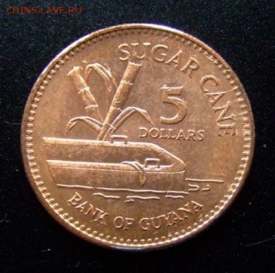 3 - Гайана 5 долларов (2002) «Сахарный тростник» Р