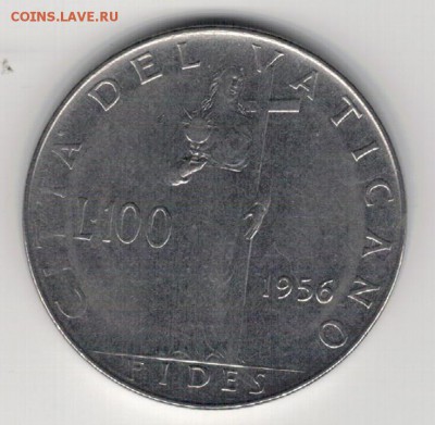 ВАТИКАН 100 ЛИР 1956 ДО 27.11.14 В 22.00МСК (А454) - 4-ват100л56а