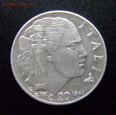 3 - Италия 20 чентезимо (1941) Р