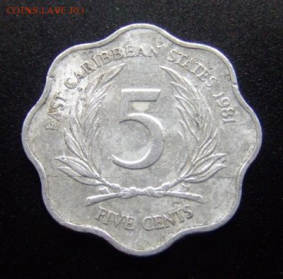 3 - Восточные Карибы 5 центов (1981) волн. Р