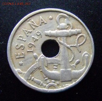 3 - Испания 50 сентимо (1949) «Якорь» №2 А
