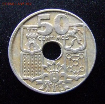 3 - Испания 50 сентимо (1949) «Якорь» №2 Р