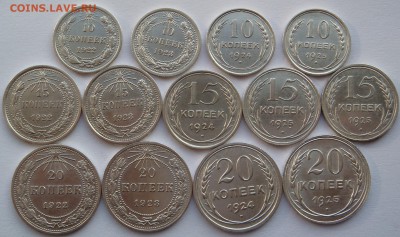 Погодовка 10,15,20 копеек 1922-1925 до 26.11.14 - БИЛОН-РЕВЕРСЫ-2