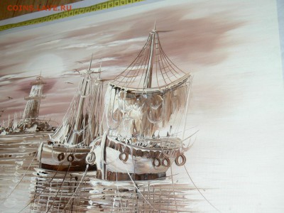 КАРТИНА холст масло "ЗАКАТ НА МОРЕ. МАЯК" БОЛЕЕ ПОЛМЕТРА!! - P2010077.JPG