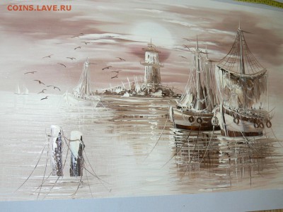 КАРТИНА холст масло "ЗАКАТ НА МОРЕ. МАЯК" БОЛЕЕ ПОЛМЕТРА!! - P2010075.JPG