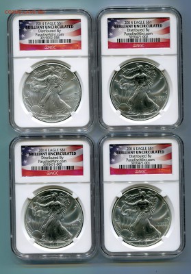 ФИКС. 1 доллар 2014, Шагающая свобода, в слабе NGC, BU. - Сканирование__350