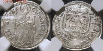 шиллинг 1644 Вюрцбург NGC XF45 (!) - 2