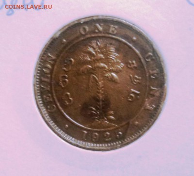 цейлон 1 цент 1925 г скол штемпеля до 29.11.14 22.30 мск - брак