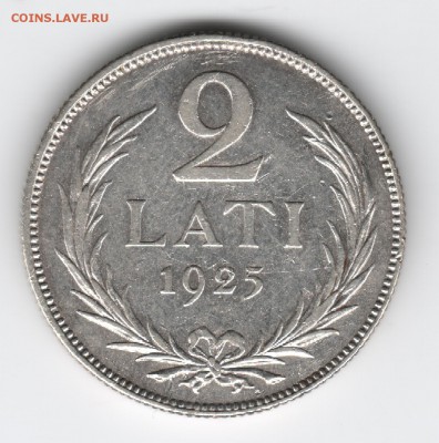 ЛАТВИЯ, 2 лата, 1925, серебро; до 02.12.2014, 22-00 МСК - 2лата1925-1