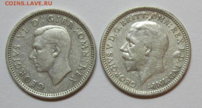 Великобритания 3 пенса 1931,1940 (2шт) до 02.12.14 22-00 МСК - 3 пенса 1