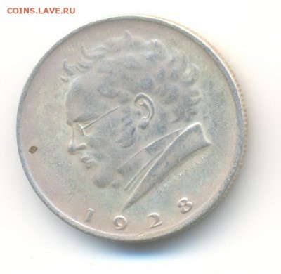 Ag. австрия 2 шиллинга 1928. Шуберт. XF+. до 2.12 22.00 - 12
