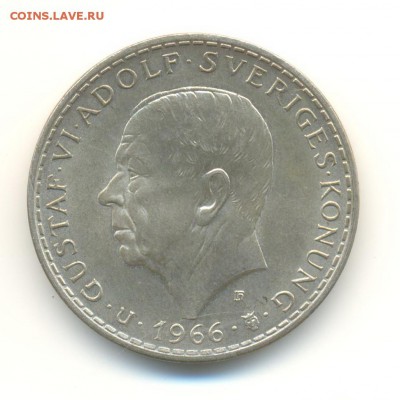 Ag. швеция 5 крон 1966. UNC . до 2.12 22:00 - 7