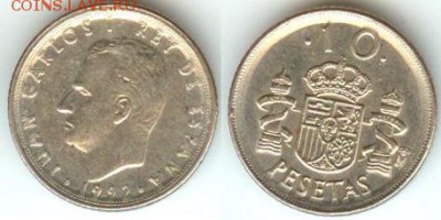 Испания 10 песет 1992, до 21.00 мск 05.12.14 - Испания 10 песет 1992