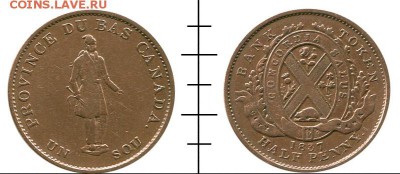 Токен, Нижняя Канада, 1837,half penny. - 01
