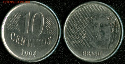 Бразилия 10 сентавос 1994 до 22:00мск 05.12.14 - Бразилия 10 сентавос 1994