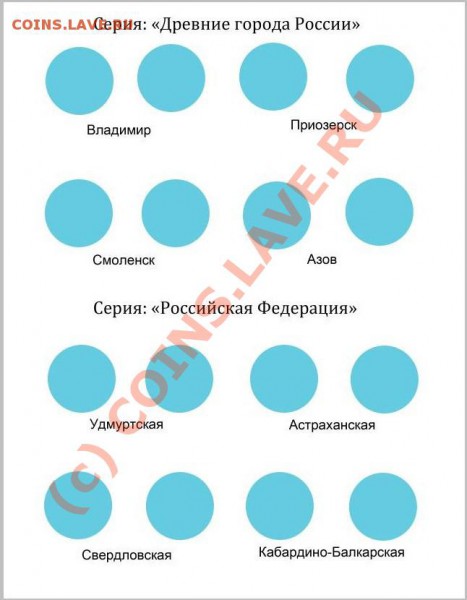 Новые листы под юбилейные монеты современной России. - 2008