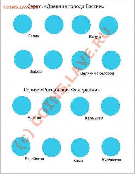 Новые листы под юбилейные монеты современной России. - 2009
