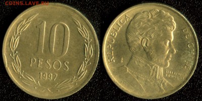 Чили 10 песо 1997 до 22:00мск 05.12.14 - Чили 10 песо 1997