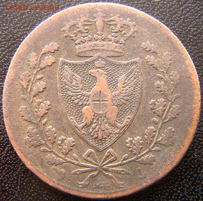 Италия. Королевство Сардиния_5 чентезимо 1826_до 30.11_22.24 - 8039