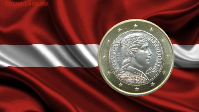 Биметаллические монеты Мира: 25 евро, 5 евро, 2 евро и др. - Латвия_флаг_2
