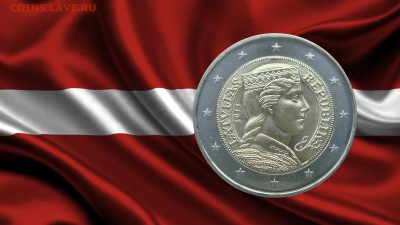 Биметаллические монеты Мира: 25 евро, 5 евро, 2 евро и др. - Латвия_флаг_2 2