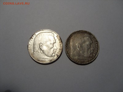 2 марки Гинденбург. 1939 A.  Германия. 2 шт. - Аук 2 марки Гиндер 2 шт - 2.JPG