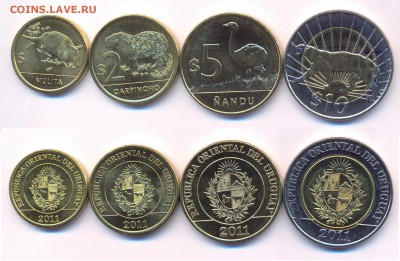 Уругвай 1+2+5+10 песо 2011 до 5.12.14 22:00 МСК - 20