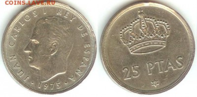 Испания 25 песет 1975, до 21.00 мск 07.12.14 - Испания 25 песет 1975
