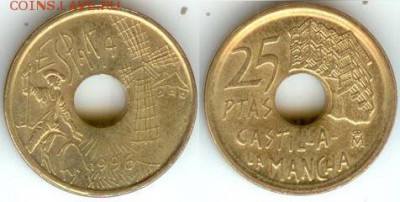 Испания 25 песет 1996-Кастилия -Ла-Манча, до21.00мск07.12.14 - Испания 25 песет 1996