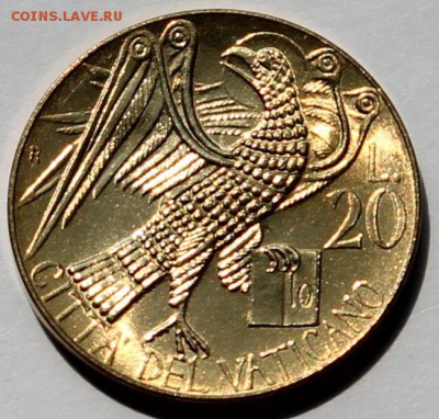 Ватикан 20 лир 1985. Тираж-86 000. РАСПРОДАЖА. - 2