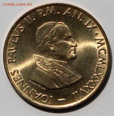 Ватикан 20 лир 1987. Тираж-80 000. РАСПРОДАЖА. - 3