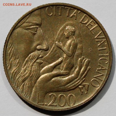 Ватикан 200 лир 1988. Тираж-80 000. РАСПРОДАЖА. - 1