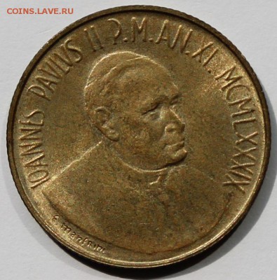 Ватикан 200 лир 1989. Тираж-60 000. РАСПРОДАЖА. - 3
