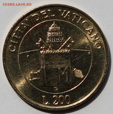 Ватикан 200 лир 2000. Тираж-58 000. РАСПРОДАЖА. - 3