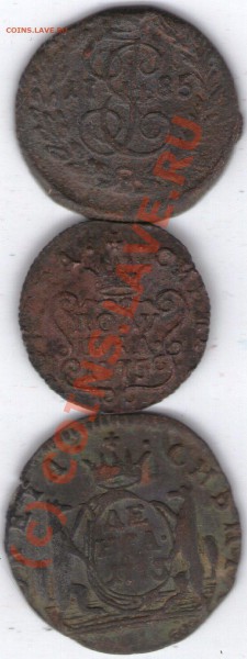 2Полушки1775,1785г,денга 1763г км,До 11.05.10. 21-00 по МСК - ipg171
