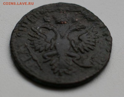 денга 1731 перечекан с копейки Петра - DSC02381.JPG