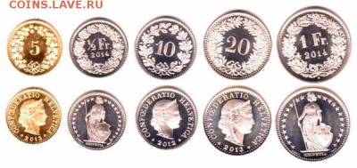 Швейцария набор 5 монет,цена Фикс - швейцария