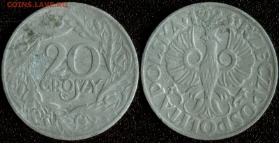  до 22:00мск 10.12.14 - Польша 20 грошей 1923