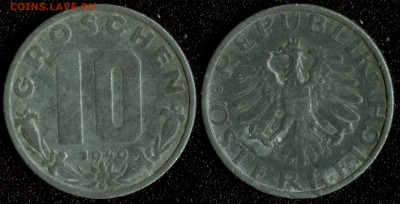 Австрия 10 грошей 1949 до 22:00мск 10.12.14 - Австрия 10 грошей 1949