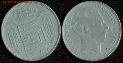 Бельгия 5 франков 1941 (оккупация) до 22:00мск 10.12.14 - Бельгия 5 франков 1941