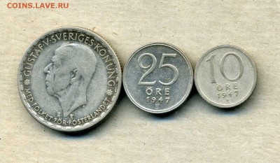 1 кр.25,10 эре 1947 г. Швеция Ag до 10.12.14. 22-00 мск. - img583