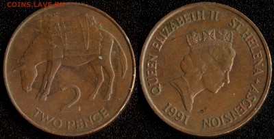 О-ва Св.Елены и Ассенсьен 2 пенса 1991 до 22:00мск 10.12.14 - О-ва Св.Елены и Ассенсьен 2 пенса 1991