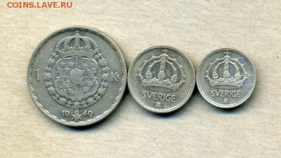 1 кр.25,10 эре 1949 г. Швеция Ag до 10.12.14. 22-00 мск. - img591