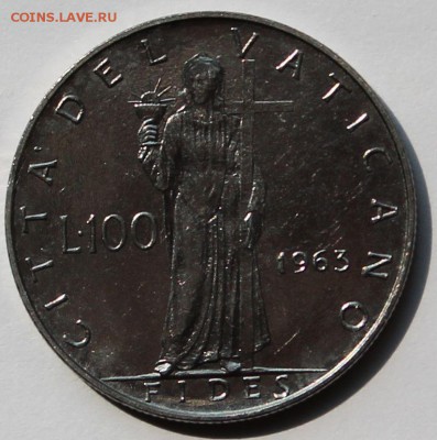Ватикан 100 лир 1963. ТИРАЖ - 60 000. - 2