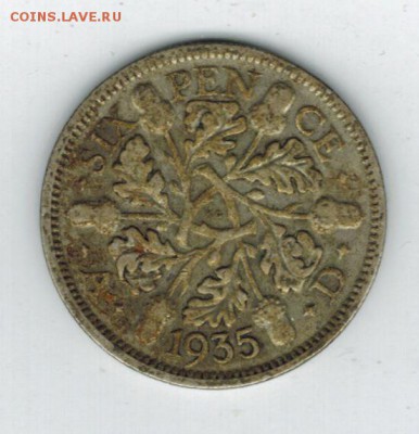 Великобритания 6 пенсов 1935 до 12.12.2014   22-00 - 1