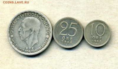 1 кр.25,10 эре 1948 г. Швеция Ag до 12.12.14. 22-00 мск. - img628